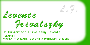 levente frivalszky business card